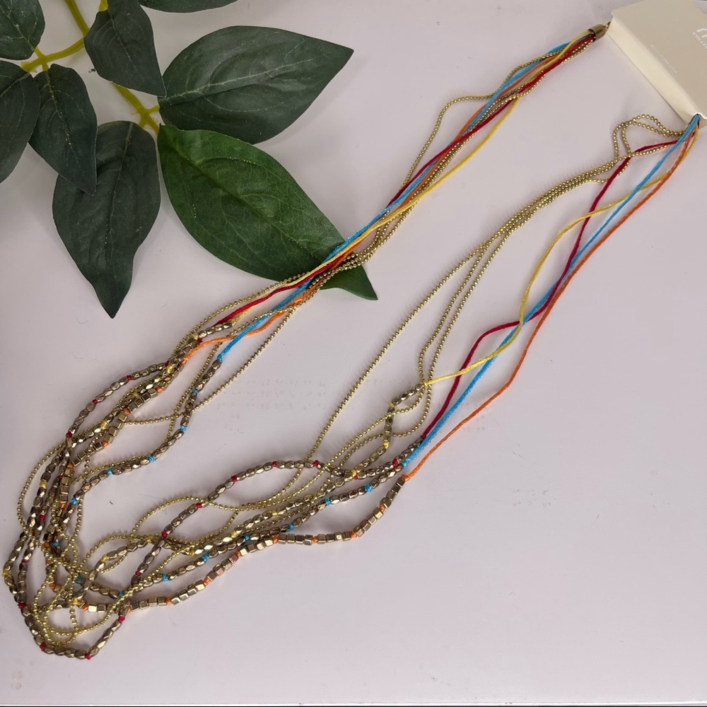 Multi layer colorful bead necklace